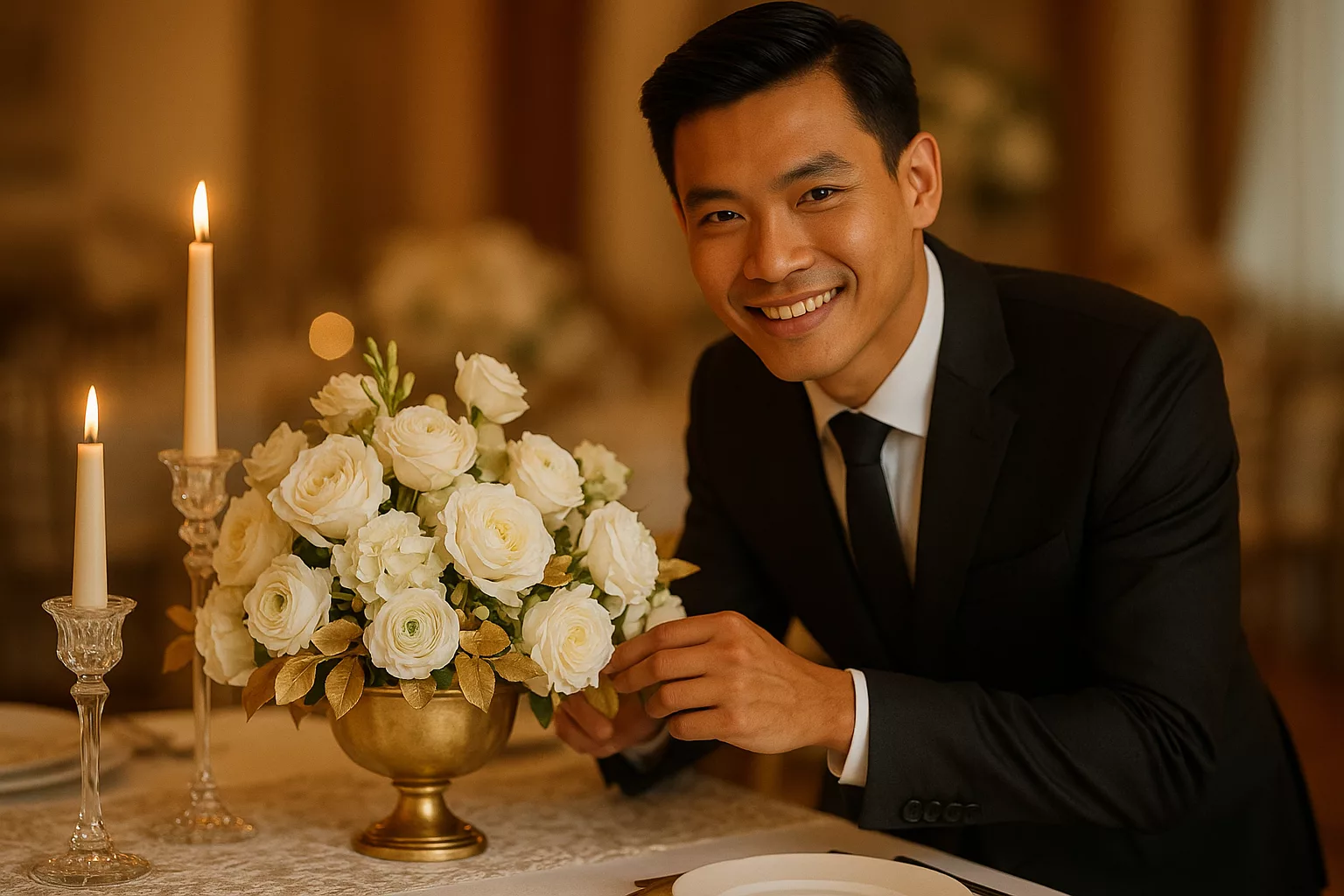 Minh hoạ trang trí tiệc cưới phong cách châu Âu